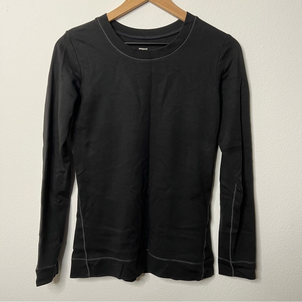 Patagonia Women's Brushed Vitaliti Crew Long Sleeve Activewear Shirt Black S